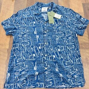 Goodfellow & Co Men's M Blue Greetings From Vacationland Miami Florida Shirt